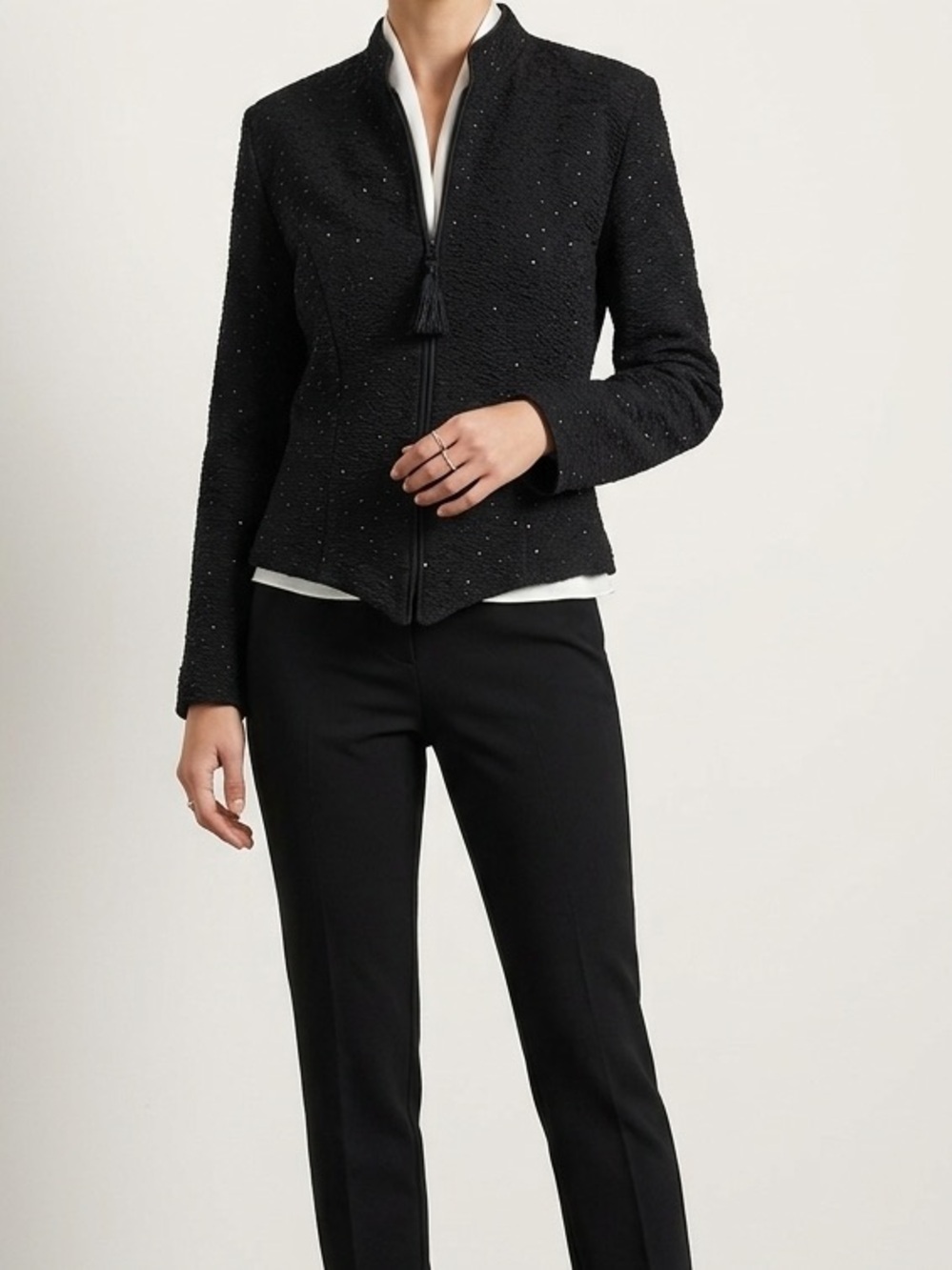 Leslie Belle 🇨🇦 Embellished Zip-Front Jacket